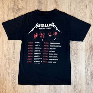 Metallica World Tour 2017 Concert Tee Black Medium Heavy Cotton Shirt